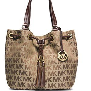 MICHAEL KORS Jet Set Item Large Gathered Logo Tote